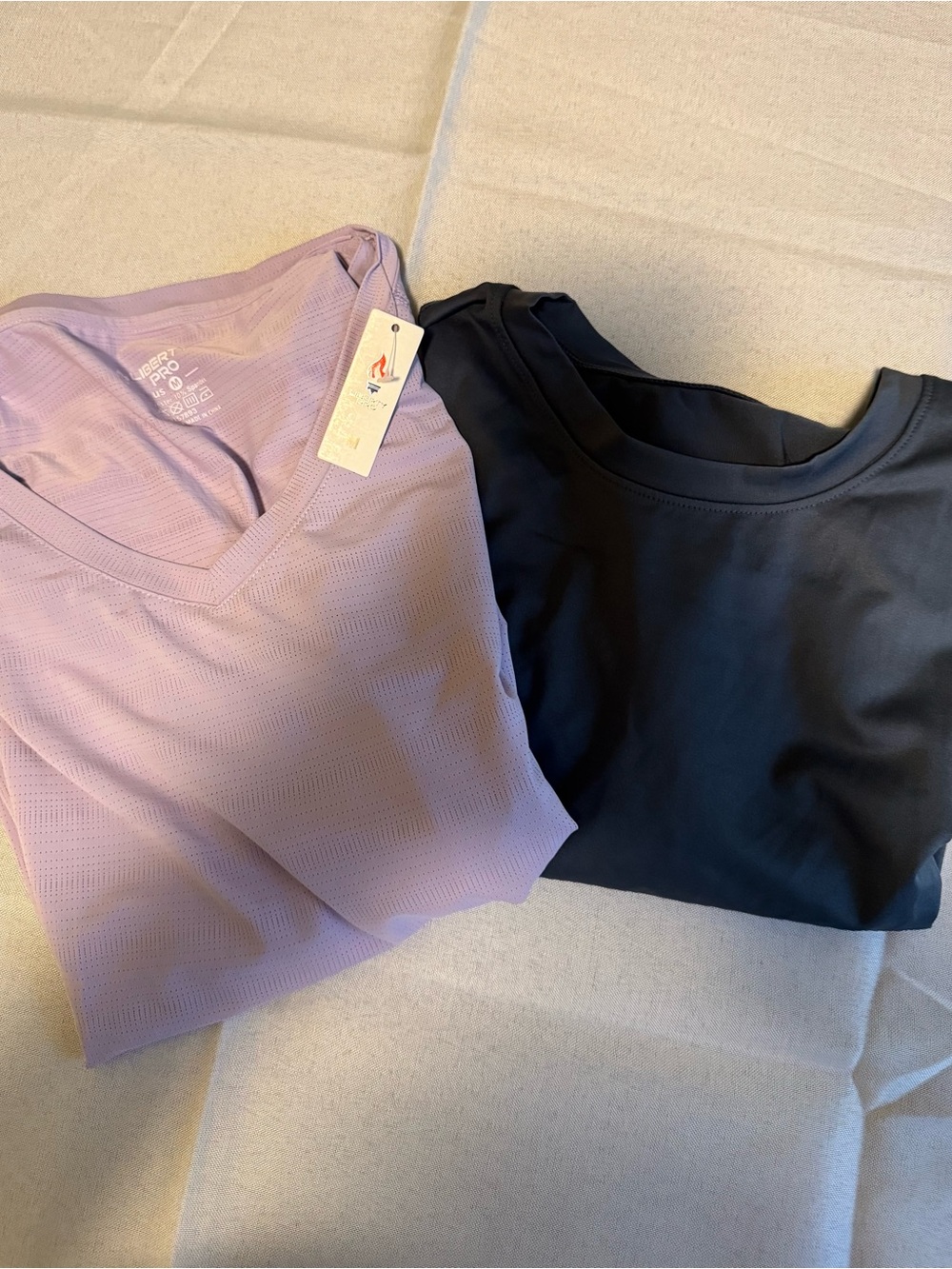 liberty Lavender V-Neck and Black Crew Short Sleeve Tops